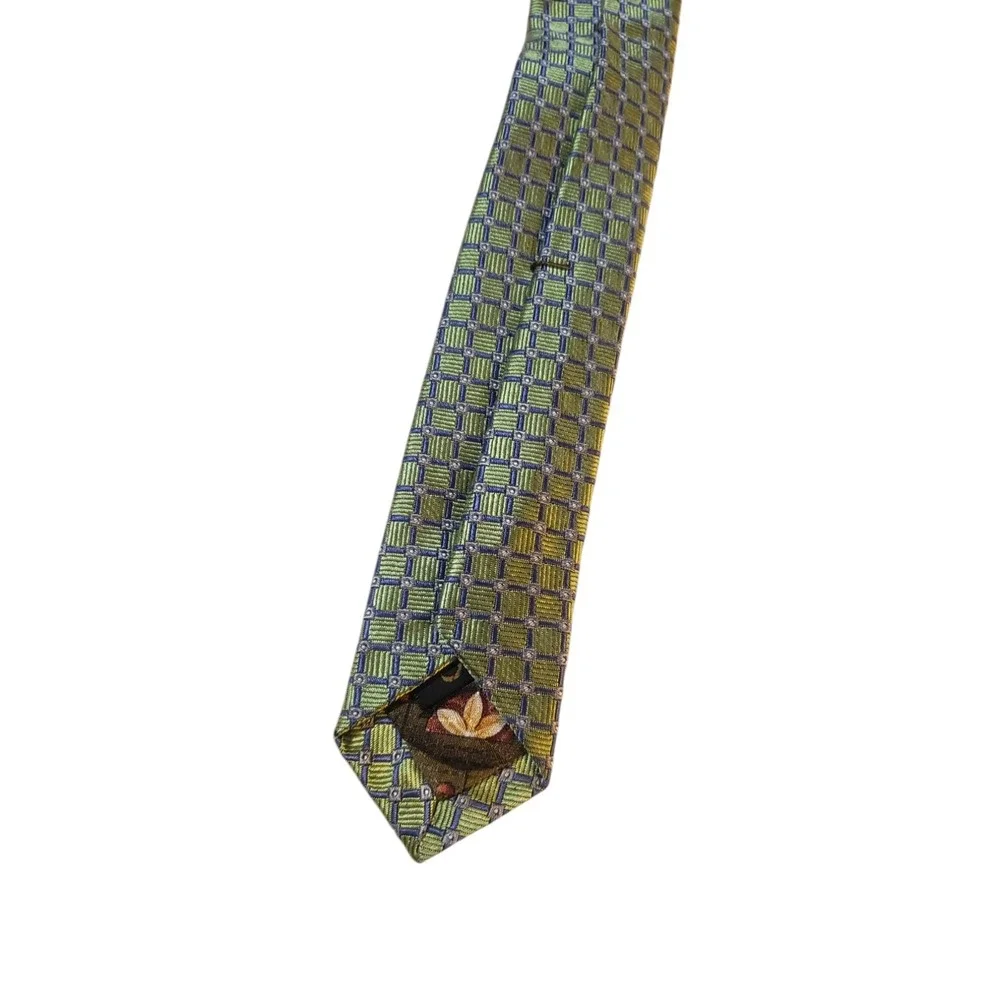 Robert Talbott by Lindsay Odom‎ Mens Tie Necktie Designer Green Blue Geometric